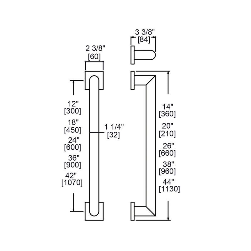 Series 3 Grab Bar - Wall Mount - 12" Zinc/Stainless Steel/Polished Chrome