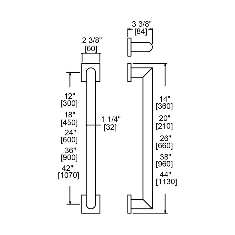 Series 3 Grab Bar - Wall Mount - 24" Zinc/Stainless Steel/Brushed Nickel