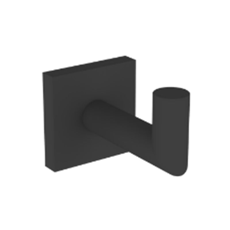 Atlanta Single Hook - Wall Mount - 2" Zinc/Matt Black