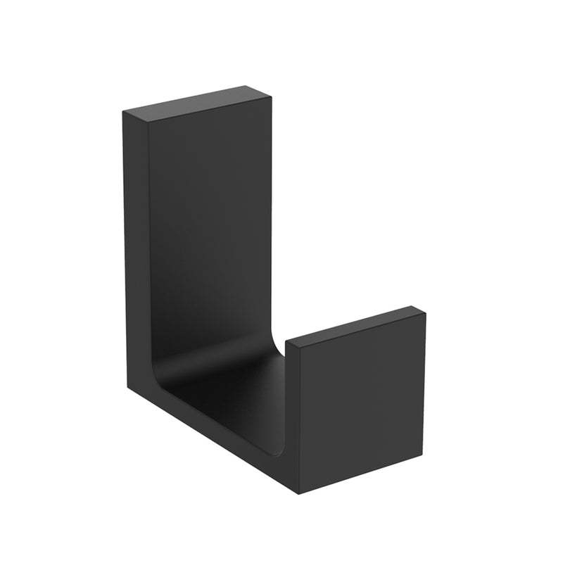 Chicago Single Hook - Wall Mount - 2" Zinc/Matt Black