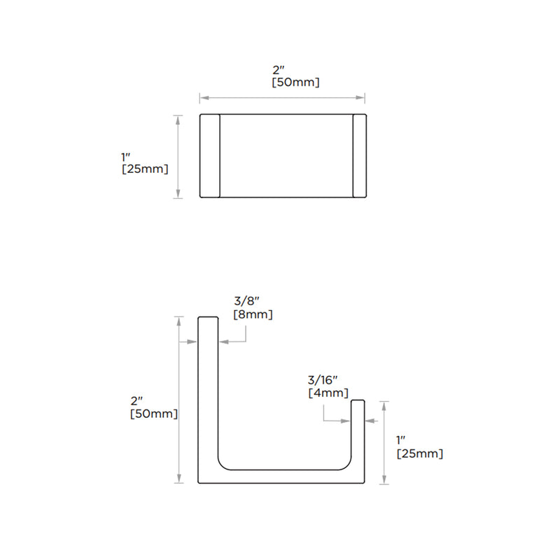 Chicago Single Hook - Wall Mount - 2" Zinc/Matt Black