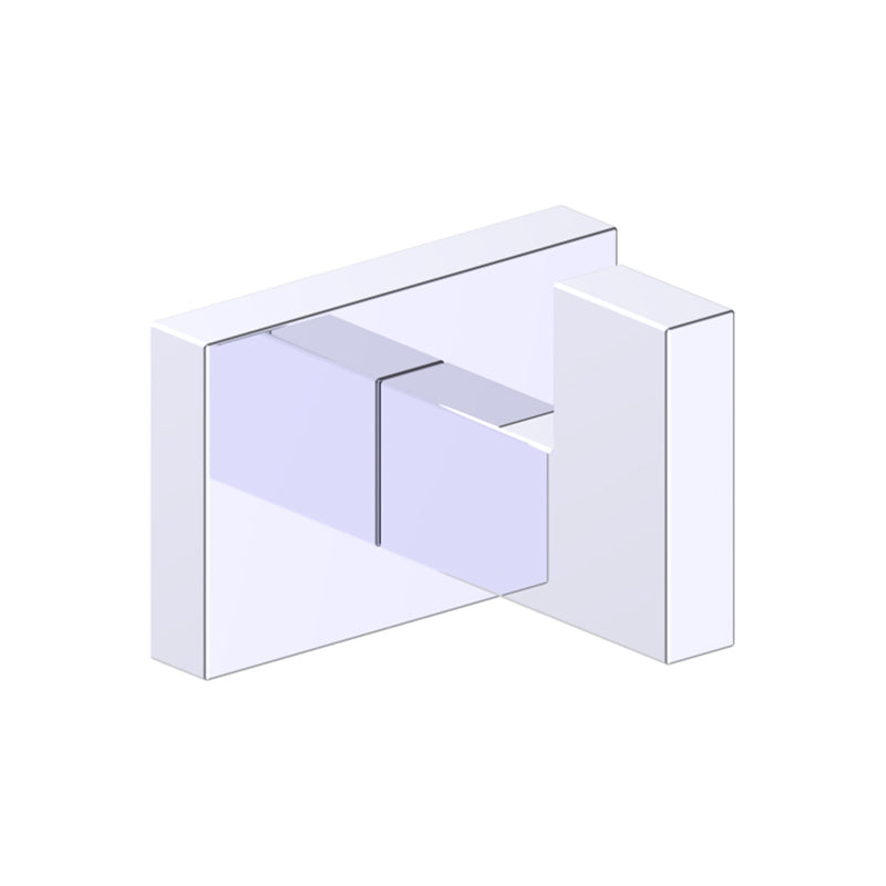 Houston Single Hook - Wall Mount - 3" Zinc/Polished Chrome