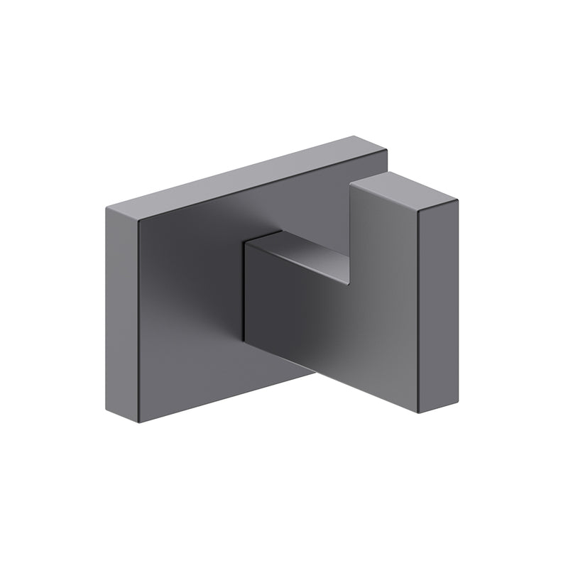 Houston Single Hook - Wall Mount - 3" Zinc/Matt Black