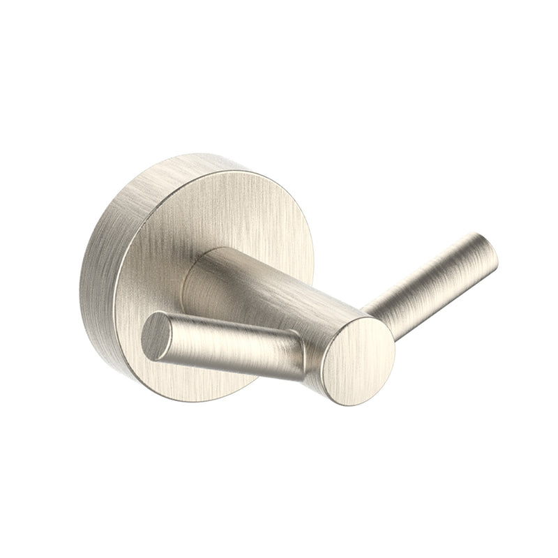 Seattle Double Hook - Wall Mount - 3" Zinc/Brushed Nickel