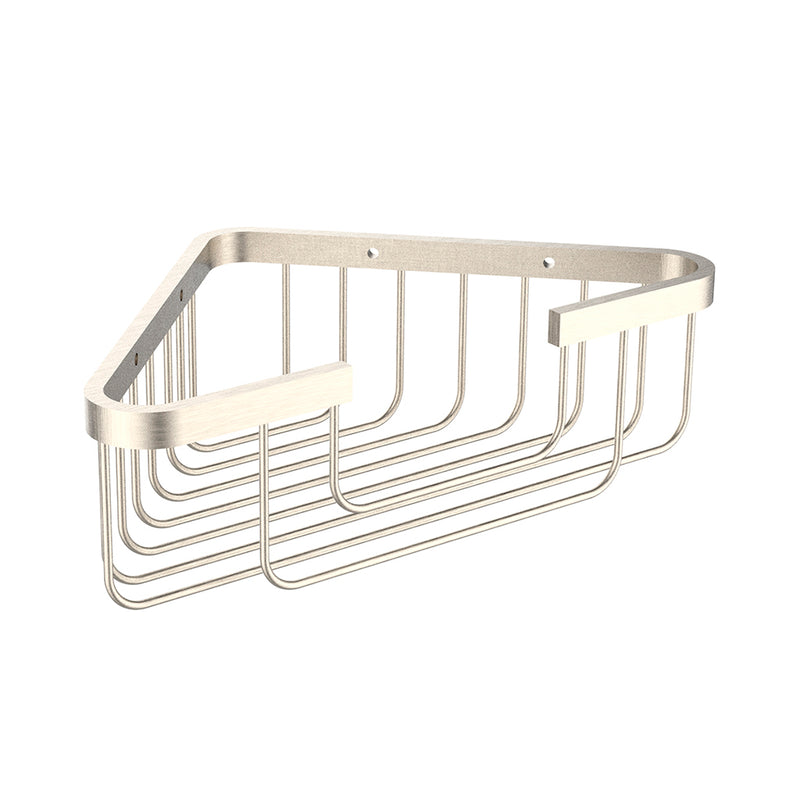 Large Shower Basket - Wall Mount - 10" Zinc/Stainless Steel/Brushed Nickel