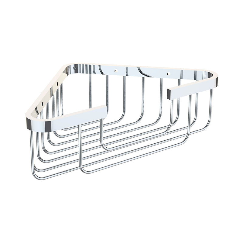Large Shower Basket - Wall Mount - 10" Zinc/Stainless Steel/Polished Chrome