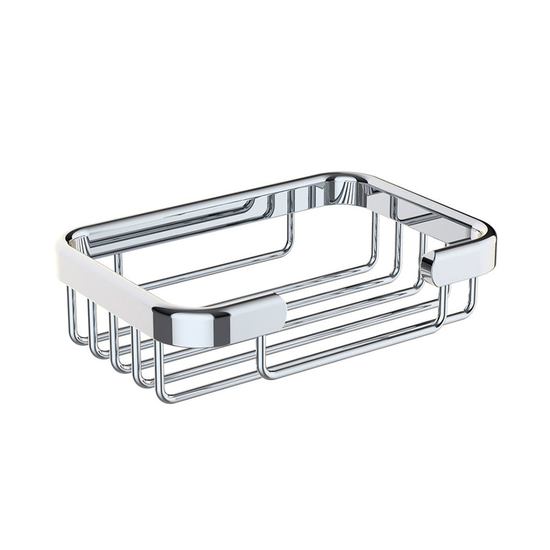 Rectangular Shower Basket - Wall Mount - 6" Zinc/Stainless Steel/Polished Chrome