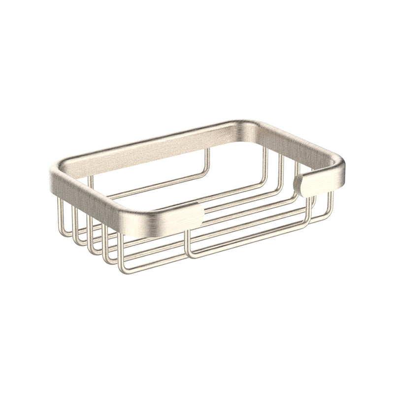Rectangular Shower Basket - Wall Mount - 6" Zinc/Stainless Steel/Brushed Nickel