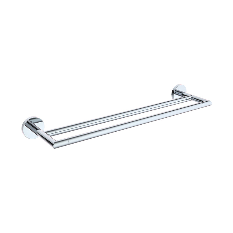 Seattle Double Towel Bar - Wall Mount - 24" Zinc/Polished Chrome