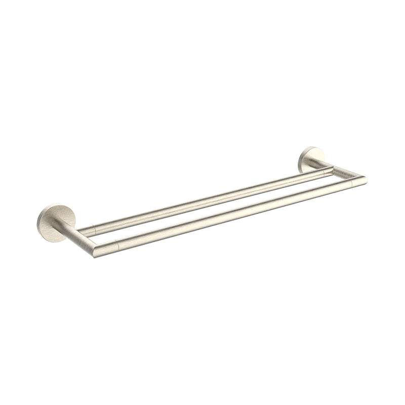 Seattle Double Towel Bar - Wall Mount - 24" Zinc/Brushed Nickel