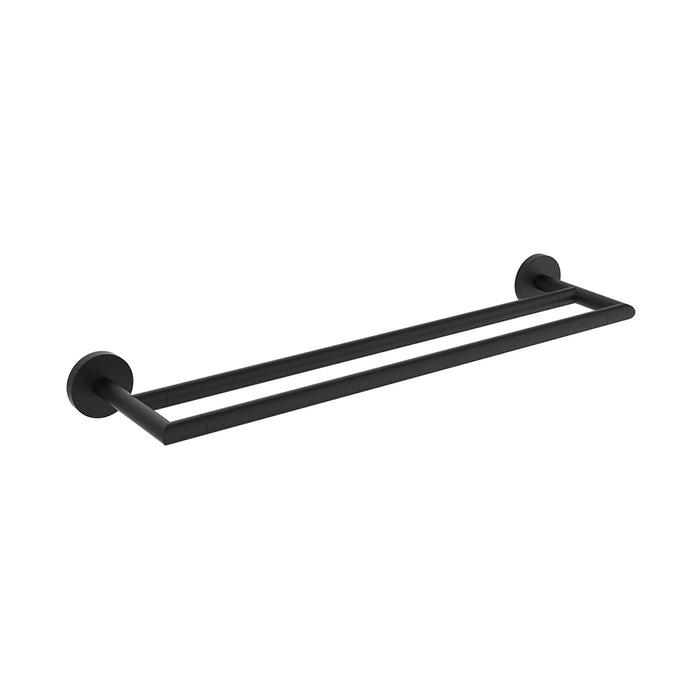 Seattle Double Towel Bar - Wall Mount - 24" Zinc/Matt Black