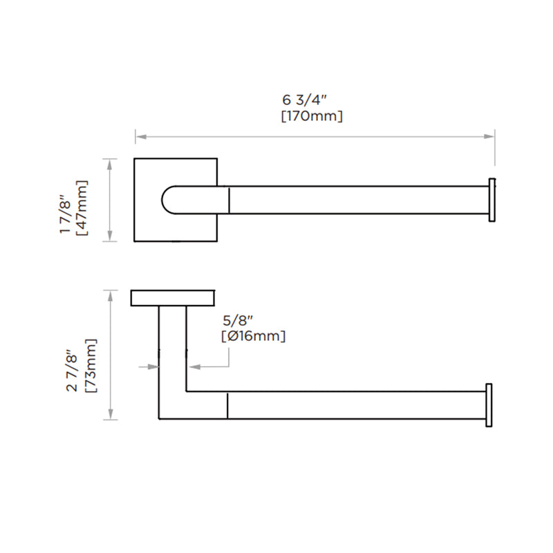 Atlanta Toilet Paper Holder - Wall Mount - 7" Zinc/Polished Chrome