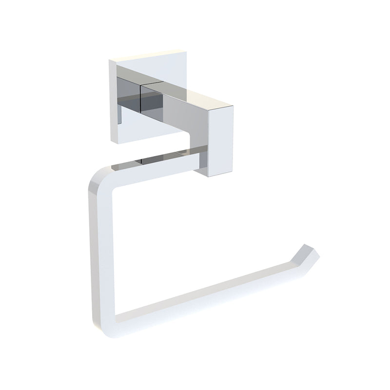 Boston Square Toilet Paper Holder - Wall Mount - 6" Zinc/Polished Chrome