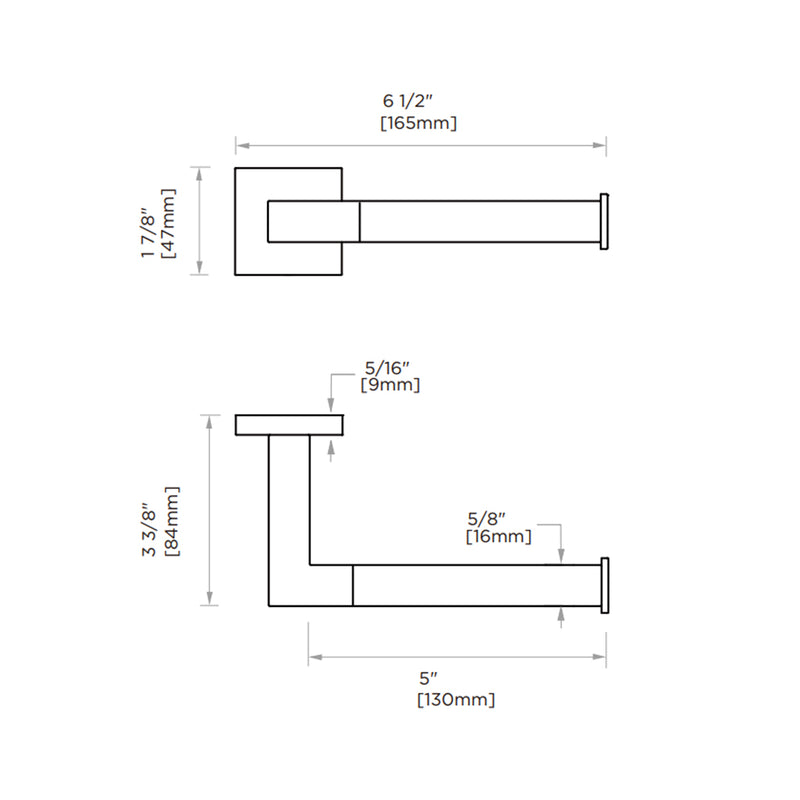 Boston Toilet Paper Holder - Wall Mount - 7" Zinc/Polished Chrome