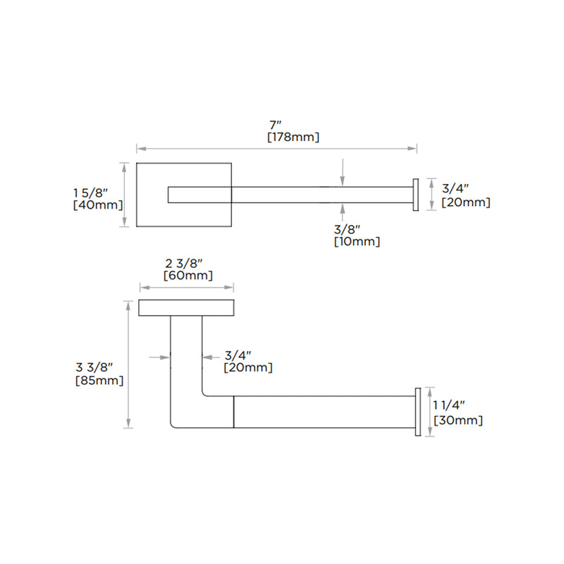 Houston Toilet Paper Holder - Wall Mount - 7" Zinc/Matt Black