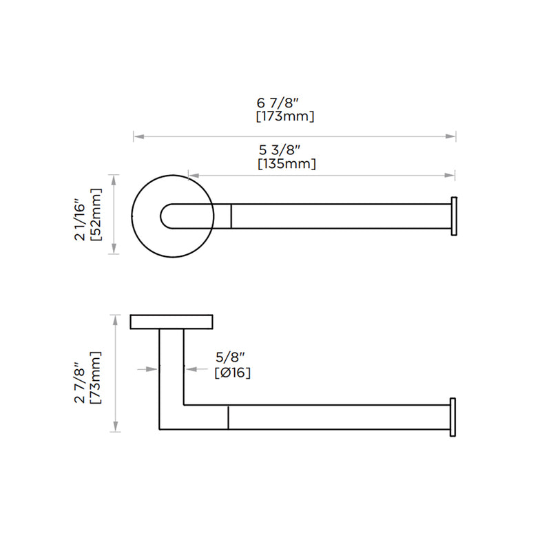 Seattle Toilet Paper Holder - Wall Mount - 7" Zinc/Brushed Nickel
