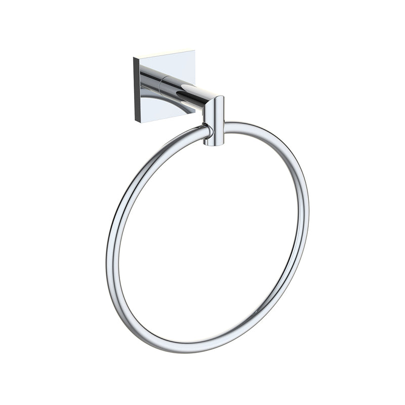 Atlanta Round Towel Ring - Wall Mount - 7" Zinc/Polished Chrome