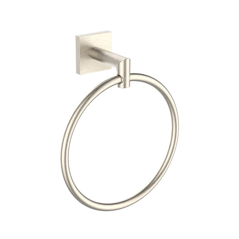 Atlanta Round Towel Ring - Wall Mount - 7" Zinc/Brushed Nickel