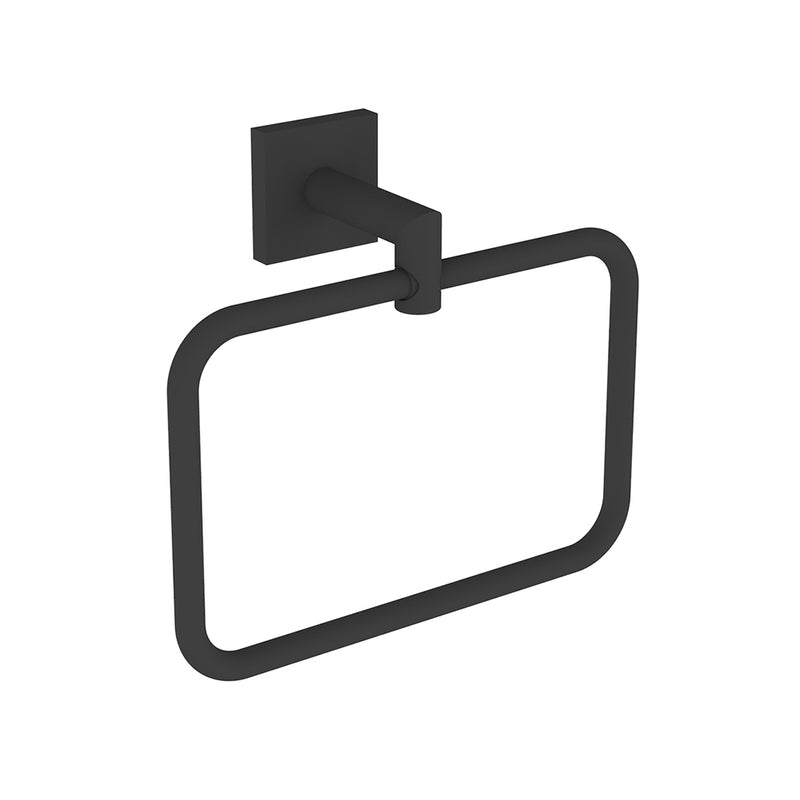 Atlanta Round Towel Ring - Wall Mount - 8" Zinc/Matt Black