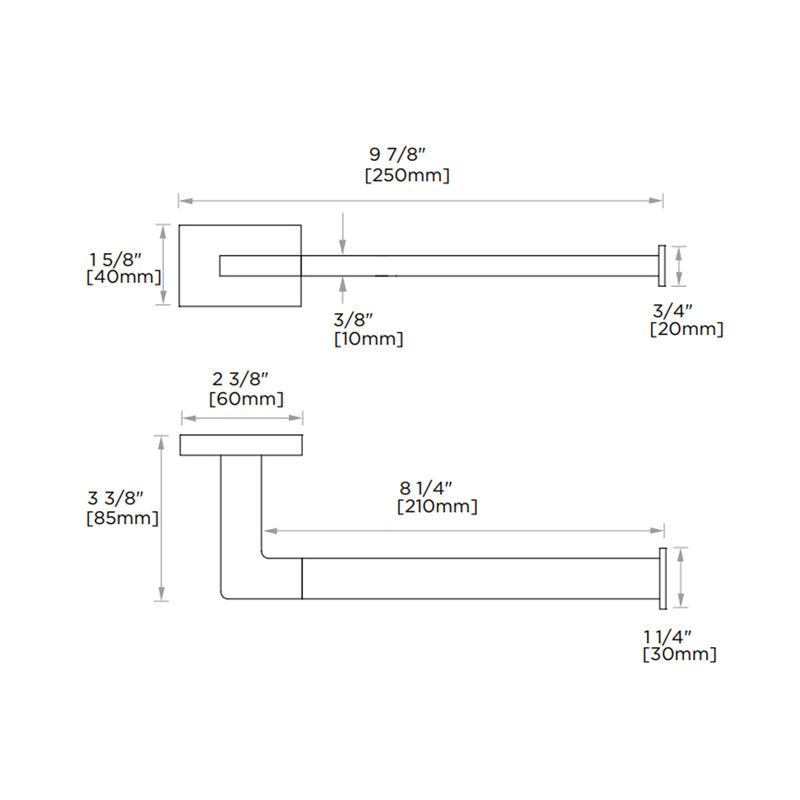 Houston Towel Ring - Wall Mount - 10" Zinc/Polished Chrome