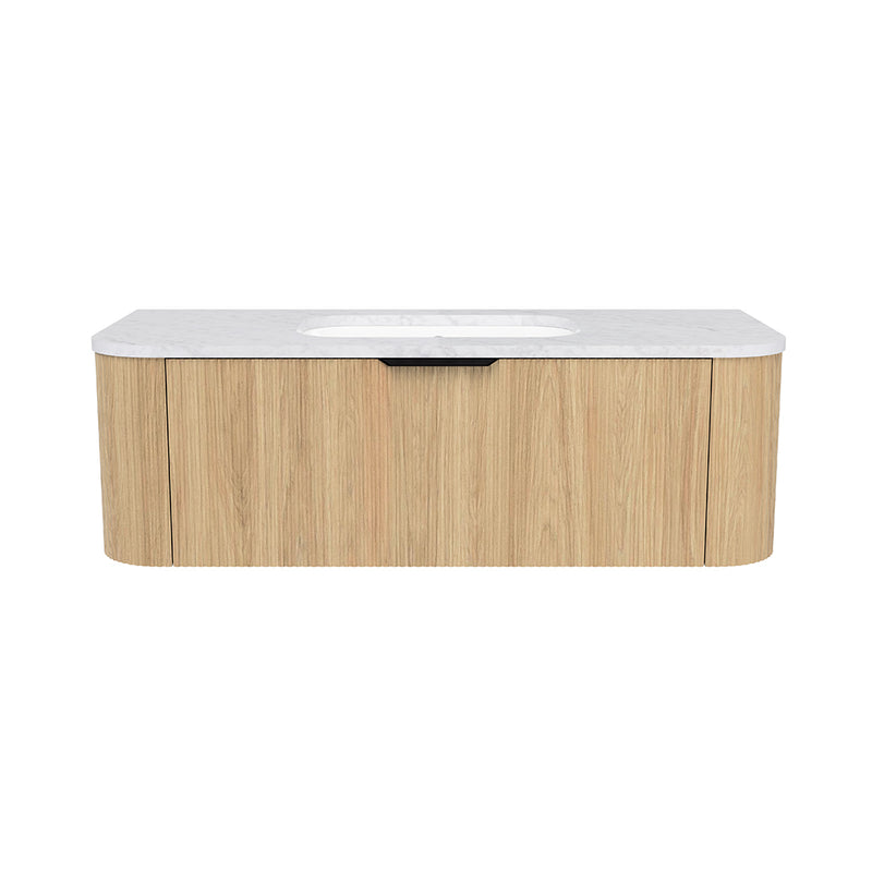 Adelaide 1 Drawer Bathroom Vanity with Silk Surface Sink - Wall Mount - 48" Wood/Prime Oak/Black