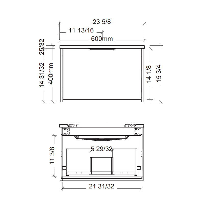 Byron 1 Drawer Bathroom Vanity with Mineral Single Sink - Wall Mount - 24" Wood/Prime Oak/Brushed Nickel