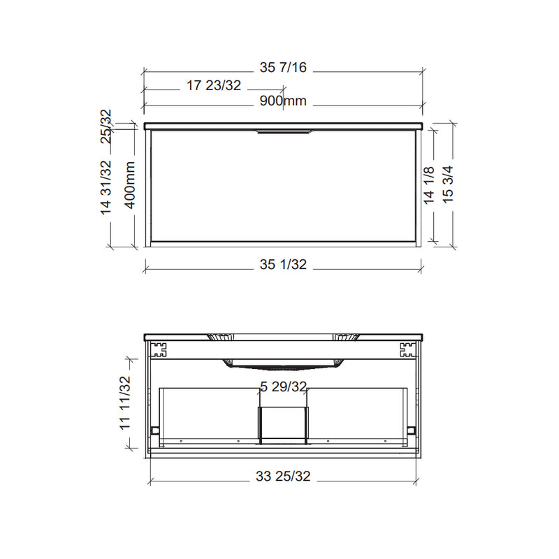 Byron 1 Drawer Bathroom Vanity with Mineral Single Sink - Wall Mount - 36" Wood/Prime Oak/Brushed Nickel