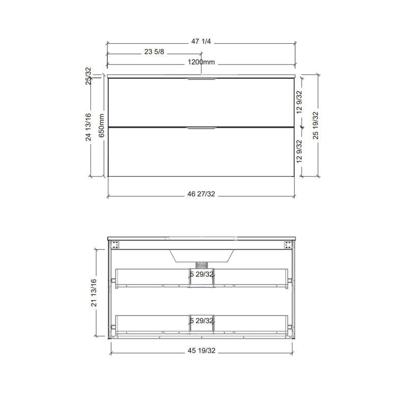 Elenora 4 Drawers Bathroom Vanity with Solid Surface Carrara Single Sink - Wall Mount - 48" Wood/Satin White/Gold