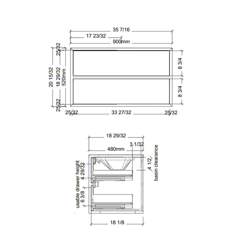 Whitehaven 2 Drawers Bathroom Vanity with Silk Surface Sink - Wall Mount - 36" Wood/Prime Oak