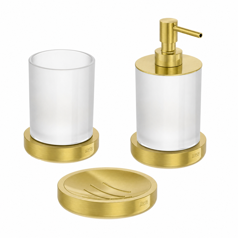 Tempo Bathroom Accessories Set - Free Standing - Brass/Brushed Gold