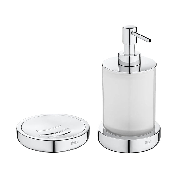 Tempo Bathroom Accessories Set - Free Standing - Brass/Polished Chrome