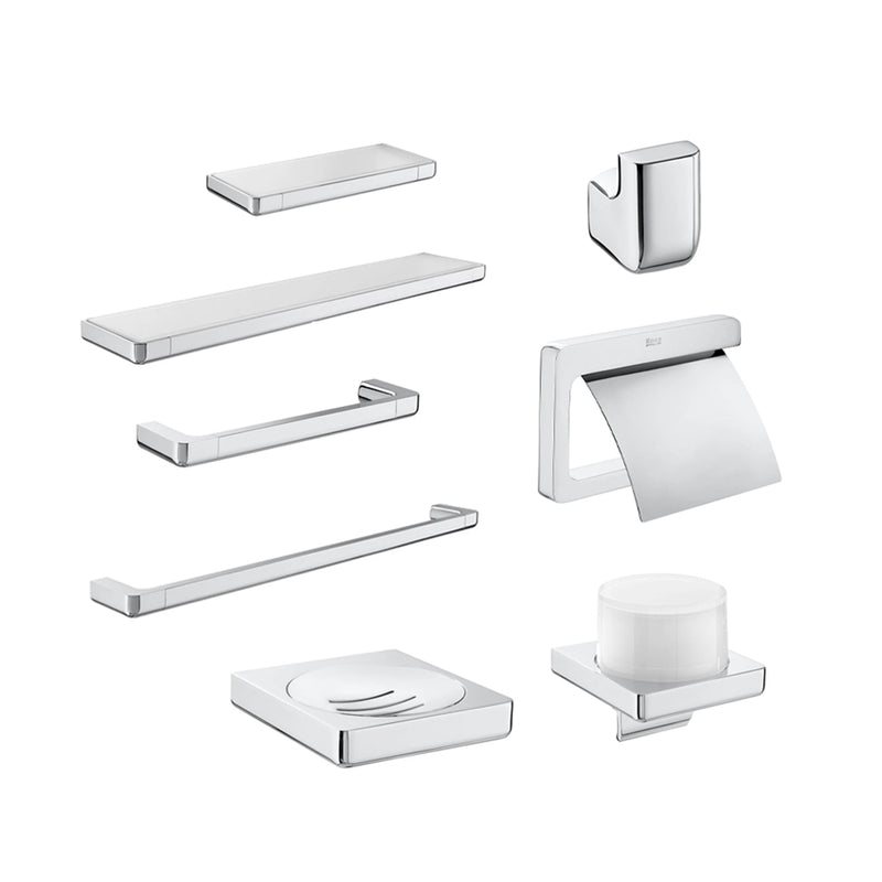 Tempo Bathroom Accessories Set - Wall Mount - Brass/Polished Chrome