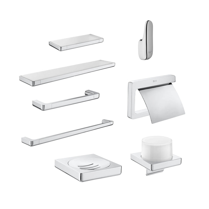 Tempo Bathroom Accessories Set - Wall Mount - Brass/Polished Chrome