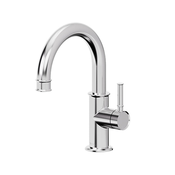 Alyss Bathroom Faucet without Drain - Single Hole - 10" Brass/Polished Chrome