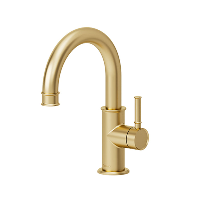 Alyss Bathroom Faucet without Drain - Single Hole - 10" Brass/Brushed Gold