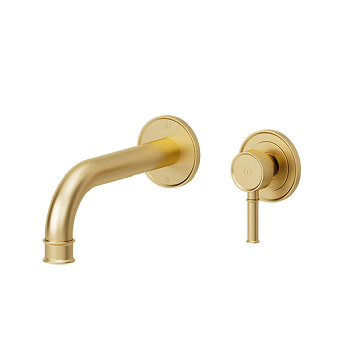 Alyss Complete Bathroom Faucet without Drain - Wall Mount - 5" Brass/Brushed Gold