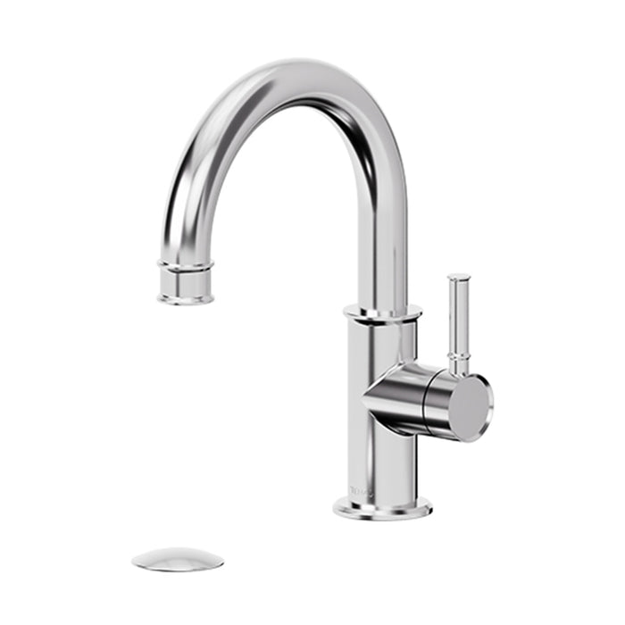 Alyss Bathroom Faucet with Drain - Single Hole - 10" Brass/Polished Chrome