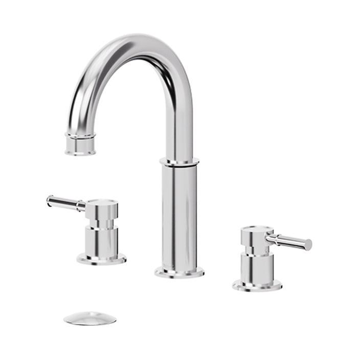 Alyss Bathroom Faucet with Drain - Widespread - 8" Brass/Polished Chrome