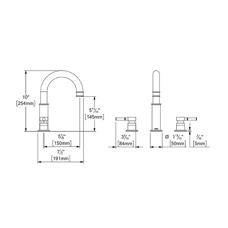 Alyss Bathroom Faucet with Drain - Widespread - 8" Brass/Polished Chrome