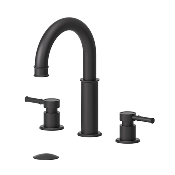 Alyss Bathroom Faucet with Drain - Widespread - 8" Brass/Matt Black