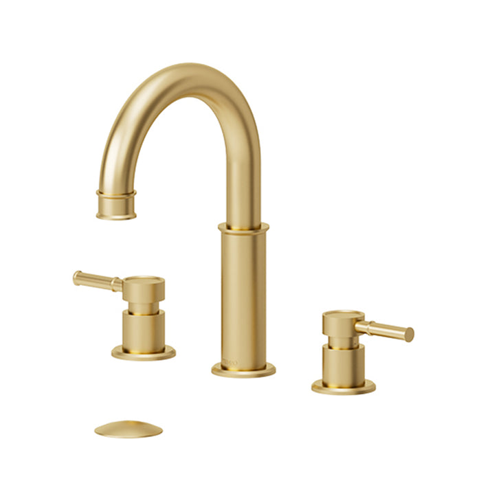 Alyss Bathroom Faucet with Drain - Widespread - 8" Brass/Brushed Gold