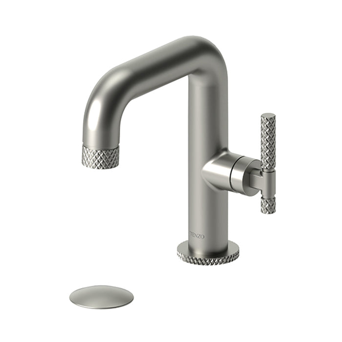 Bellacio-C Bathroom Faucet with Drain - Single Hole - 8" Brass/Brushed Nickel