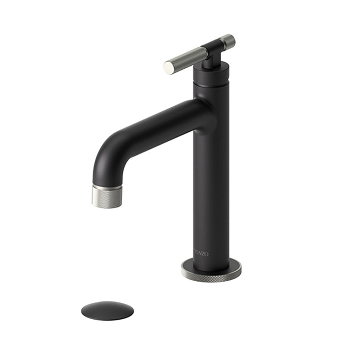 Bellacio-C Bathroom Faucet with Drain - Single Hole - 8" Brass/Matte Black/Brushed Nickel