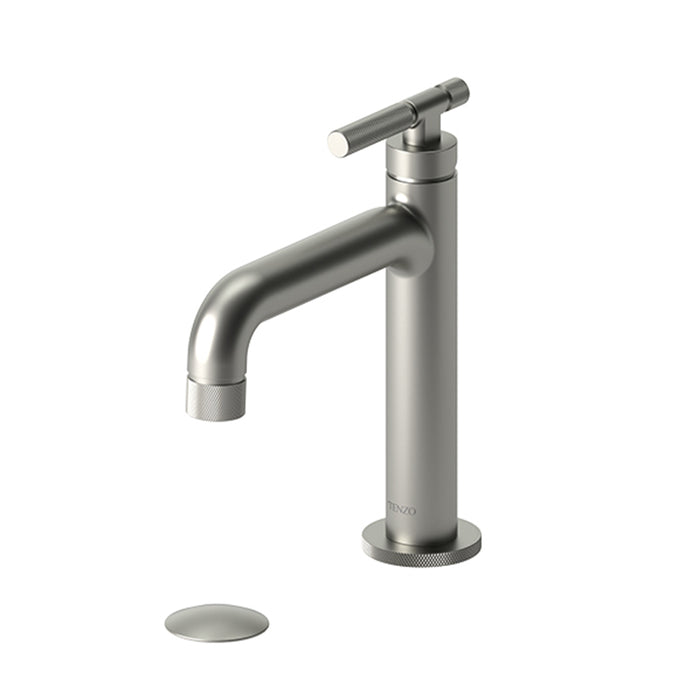 Bellacio-C Bathroom Faucet with Drain - Single Hole - 8" Brass/Brushed Nickel