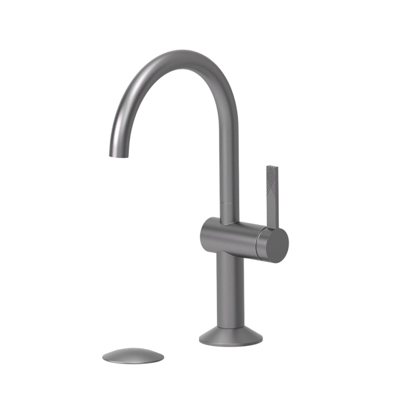 Paloma Round Bathroom Faucet - Single Hole - 12" Brass/Gun Metal