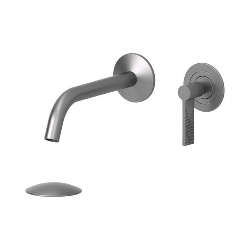 Paloma Round Bathroom Faucet - Single Hole-Wall Mount - 4" Brass/Gun Metal