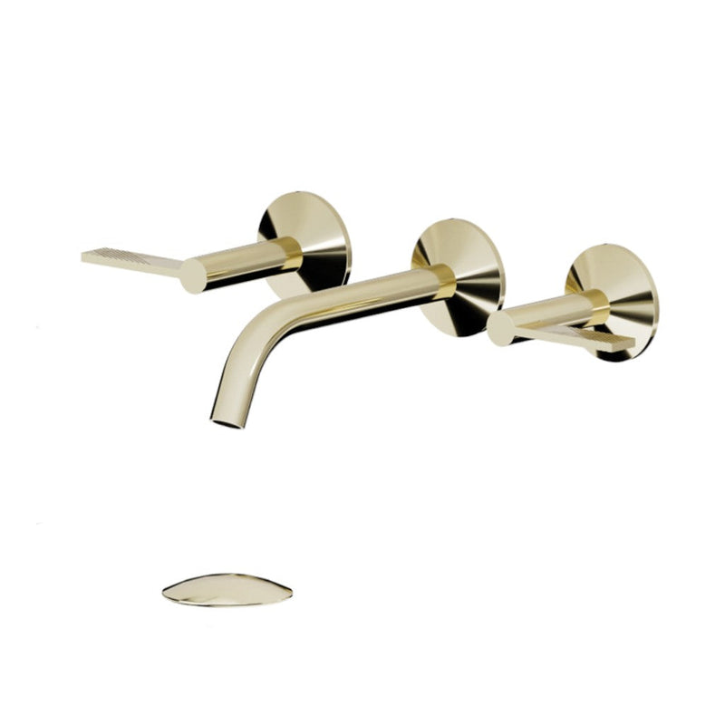Paloma Round Bathroom Faucet - Widespread-Wall Mount - 8" Brass/Champain Gold