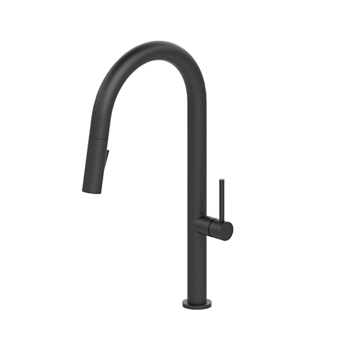 Amador Swivel Pull Down Kitchen Faucet - Single Hole - 18" Brass/Matt Black