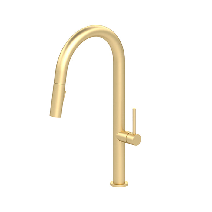 Amador Swivel Pull Down Kitchen Faucet - Single Hole - 18" Brass/Brushed Gold