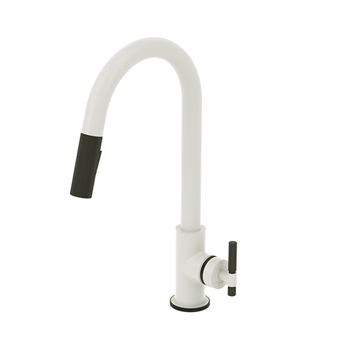 Bellacio-F Swivel Pull Down Kitchen Faucet - Single Hole - 17" Brass/Matte White/Matte Black